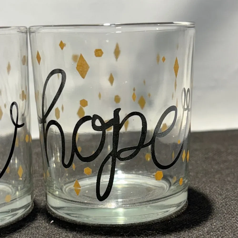 Gold and Black Glass Candle Holders Set